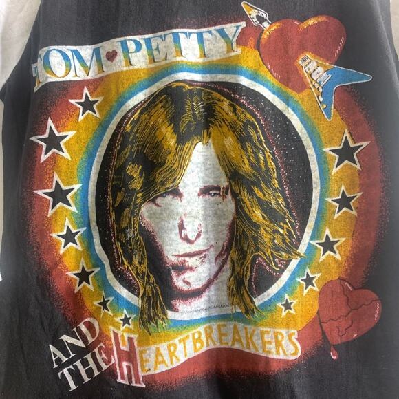 1983 TOM PETTY & THE HEARTBREAKERS single stitch raglan baseball tee shirt M - Picture 1 of 8